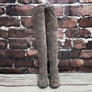 ABCD Boots Kaitlyn Pan Over the Knee Tie Brown Microsuede Size 6